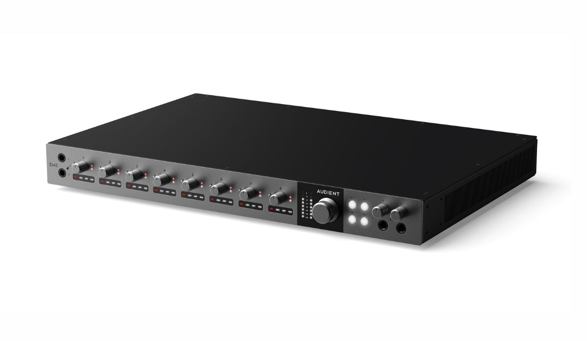Audient iD48 USB-C Audio Interface – 24‑In/32‑Out Flagship Interface with 8 Class‑A Preamps & Switchable Analogue Inserts