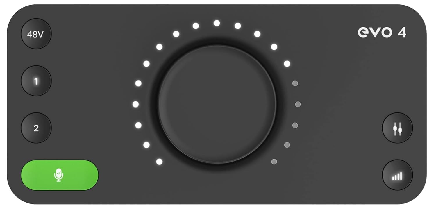 Audient EVO Start Recording Bundle – EVO 4 Interface + SR1 Mic + SR2000 Headphones & Accessories