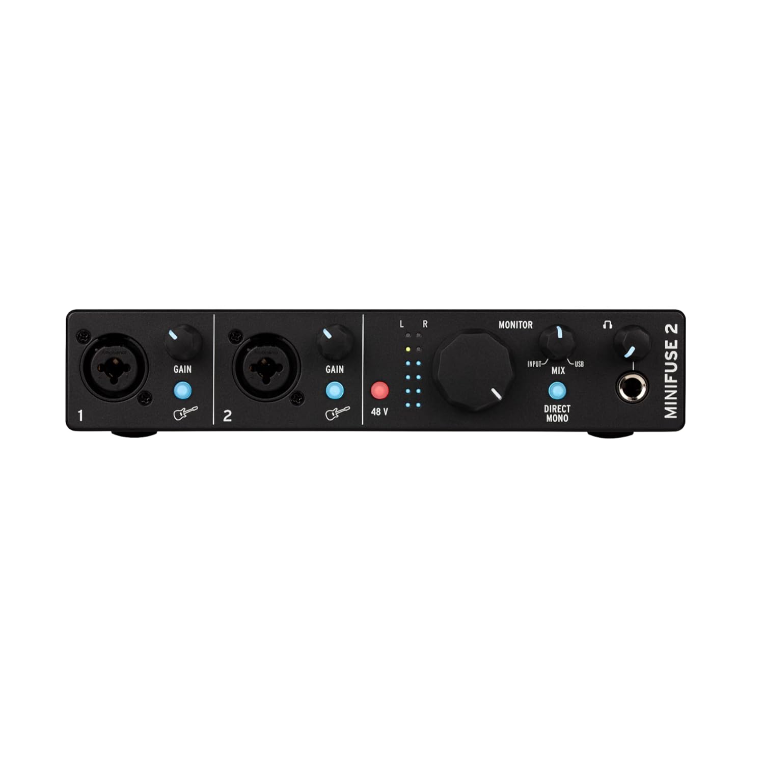 Arturia MiniFuse 2 – 2-In/2-Out USB Audio Interface with Direct Monitoring, USB Hub & Software Bundle for Music Production & Podcasting