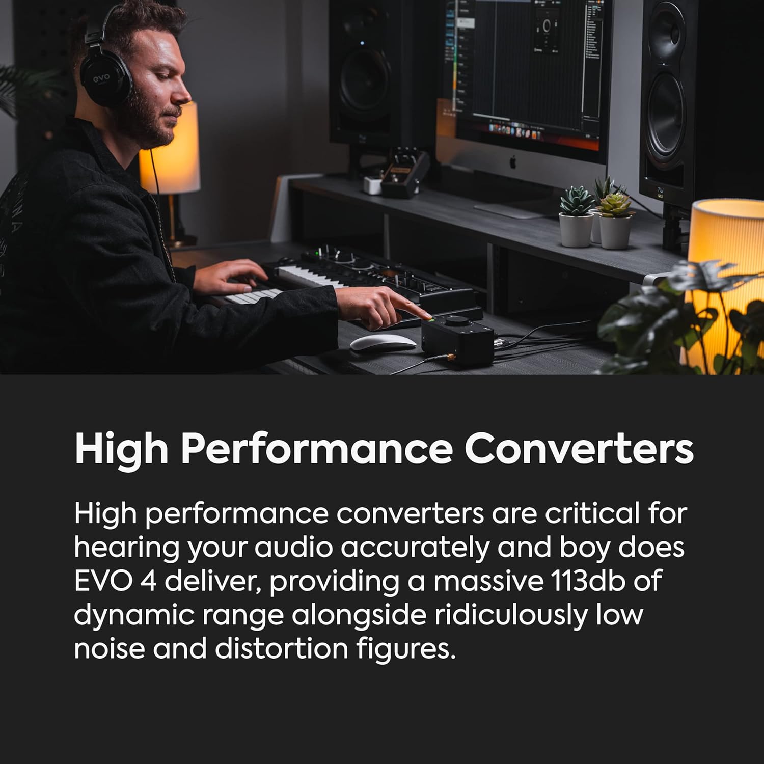 Audient EVO 4 USB‑C Audio Interface – 2‑In/2‑Out with Smartgain & JFET Instrument Input