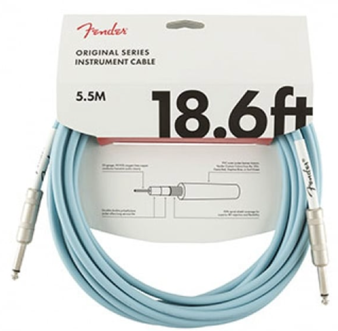 Fender 0990520003 Instrument Cable Original Series 18.6Ft Daphne Blue