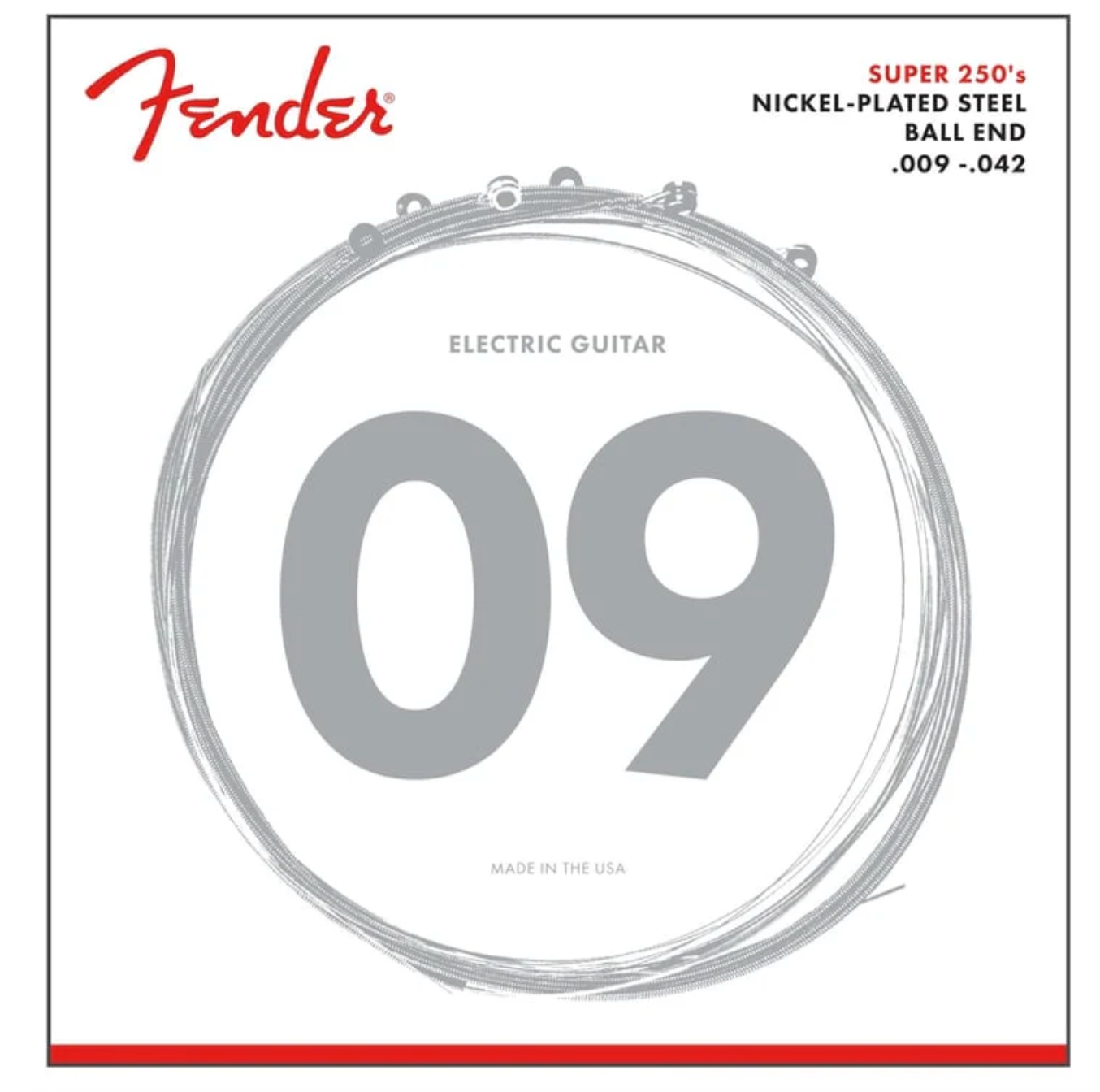Fender 0730250309 Electric Guitar String Super 250 Nickel Plated .009-.042 250L -3 pack