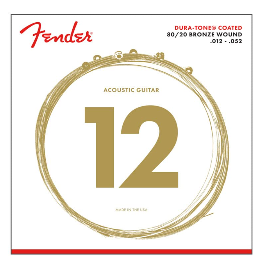 Fender 0730880303 Acoustic Guitar String 80/20 Dura-Tone Bronze Coated .012-.052 880L