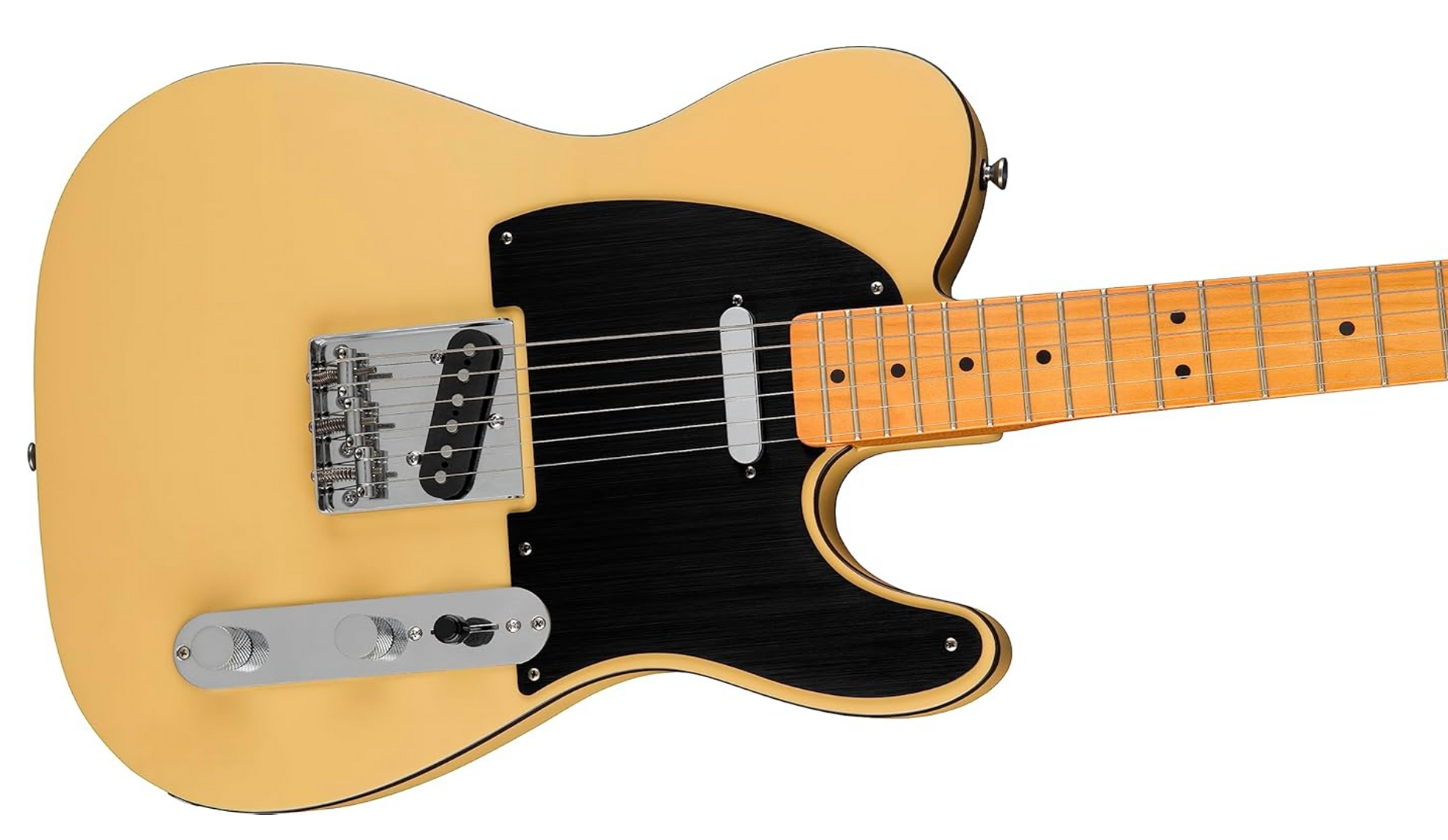 Fender 0379501507 Squier 40th Anniversary Telecaster Vintage Edition Maple Fingerboard Satin Vintage Blonde Electric Guitar