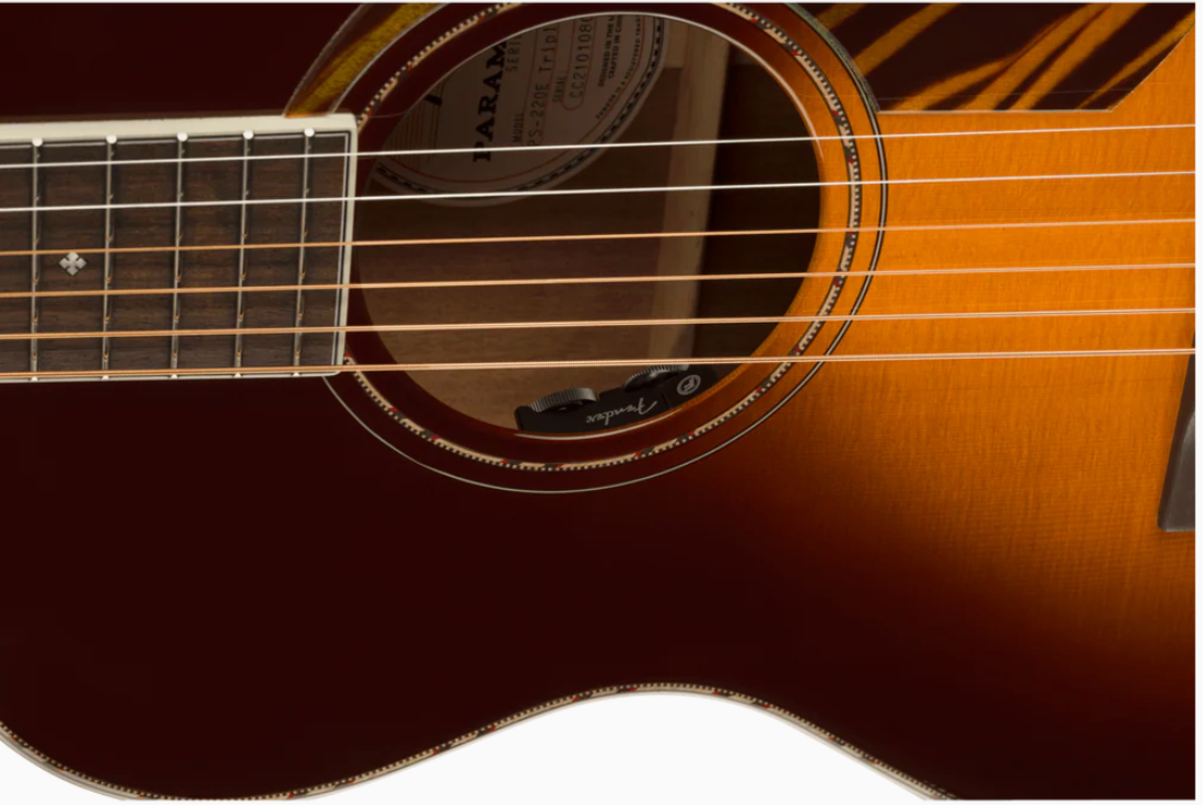 Fender 0970310303 Dreadnought with Case & Electronics PD-220E 3-Color Vintage Sunburst Acoustic Guitar