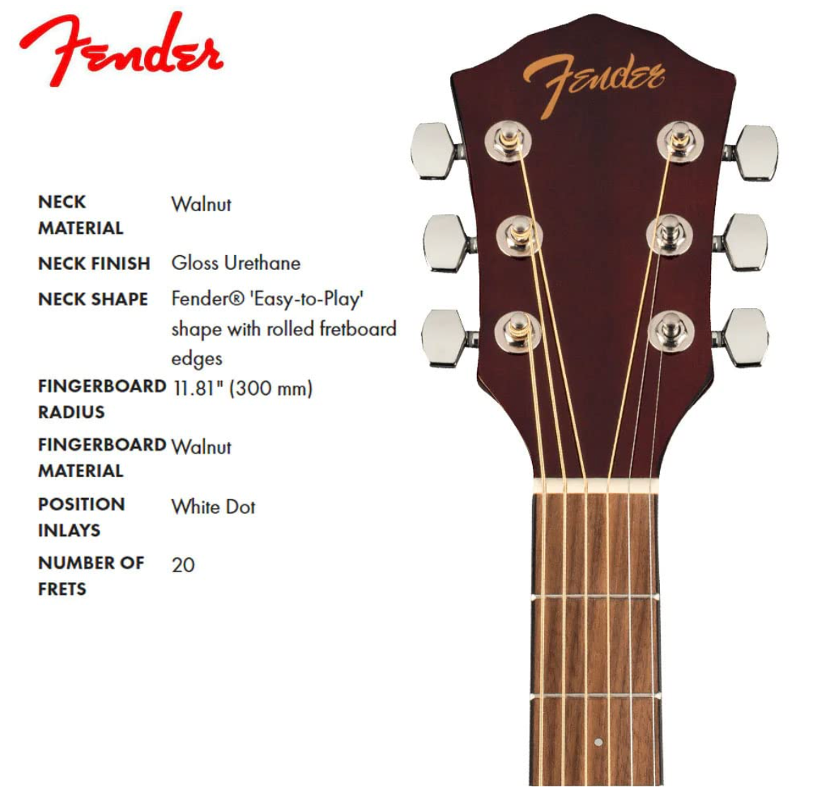 Fender 0971253521 Concert Cutaway Electronics FA135CE Natural Acoustic Guitar
