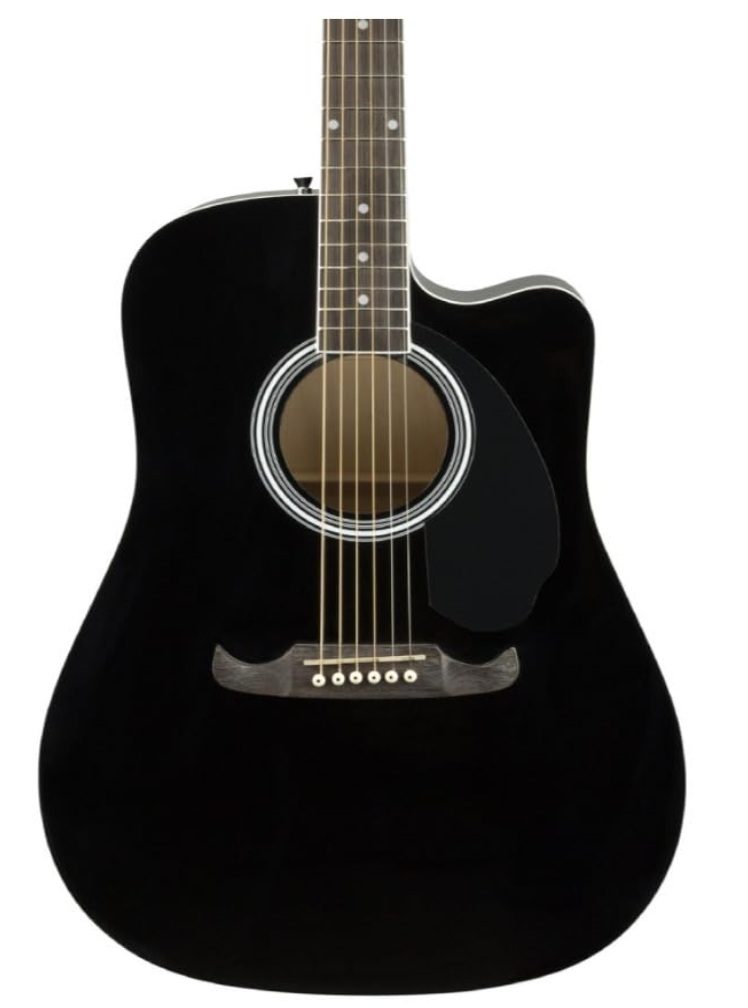 Fender 0972713506 Dreadnought Cutaway Electronics FA-125CE Black Acoustic Guitar