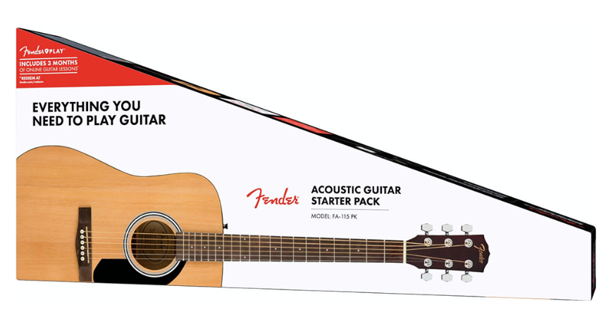 Fender 0971210721 Dreadnought Pack FA-115 Natural Acoustic Guitar