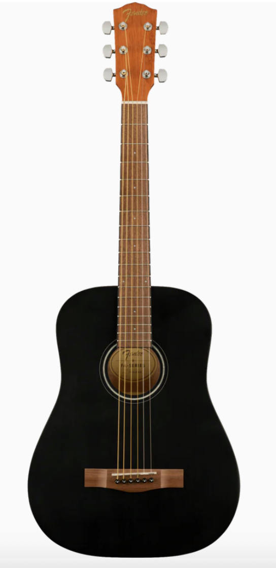 Fender 0971170106 3-4 Size FA-15 Black with Bag Acoustic Guitar
