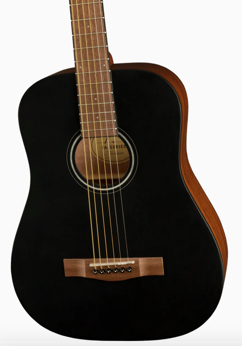 Fender 0971170106 3-4 Size FA-15 Black with Bag Acoustic Guitar
