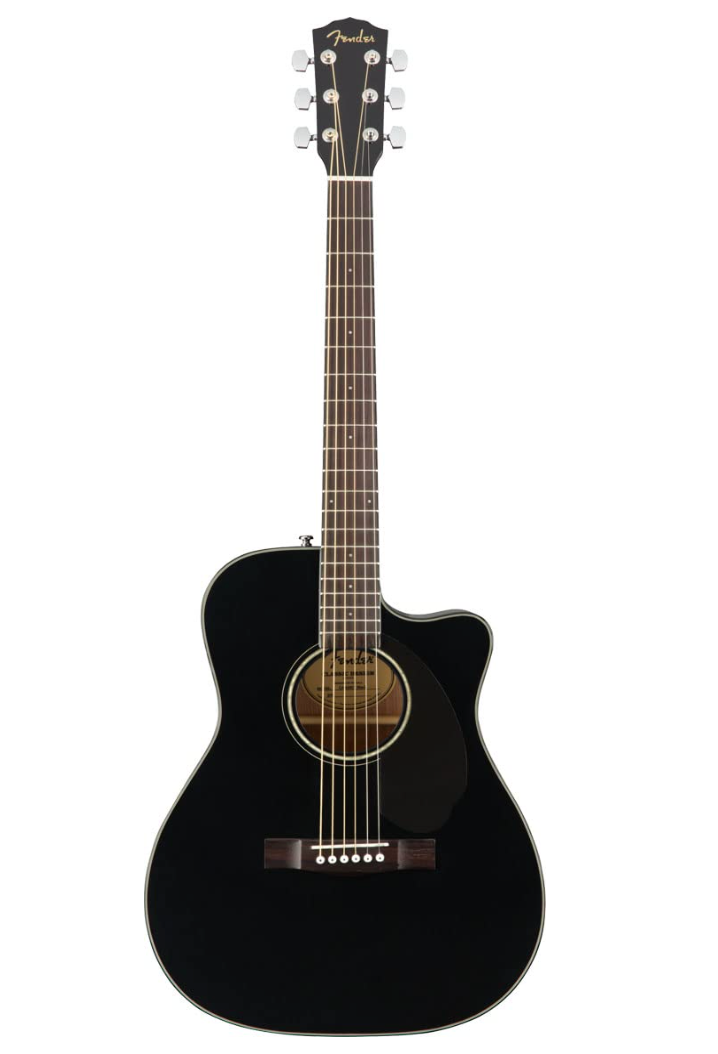 Fender 0970153006 Concert Cutaway Electronics CC60SCE Black Acoustic Guitar