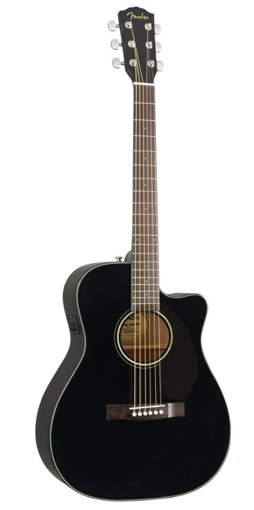 Fender 0970153006 Concert Cutaway Electronics CC60SCE Black Acoustic Guitar