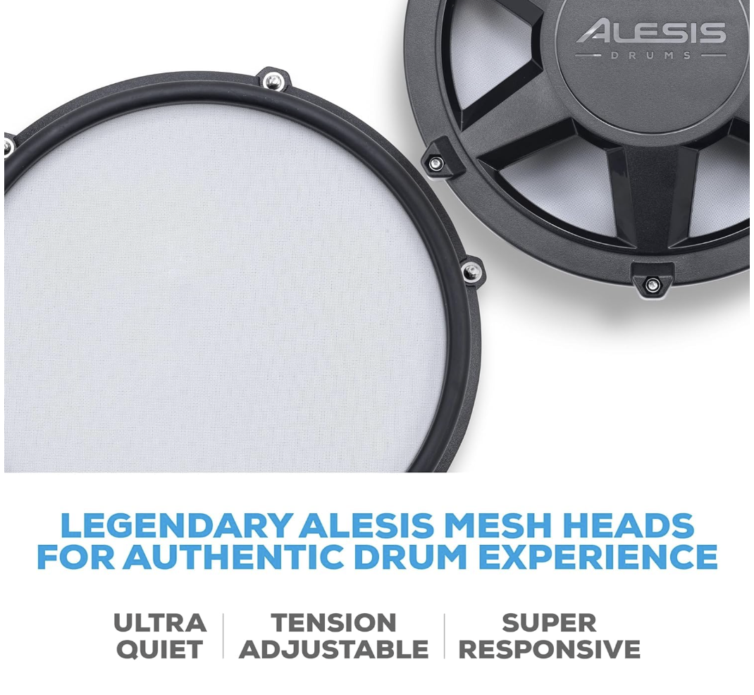 Alesis Nitro Max Electronic Drum Set | 8-Piece Mesh Kit with 440+ Drum & Percussion Sounds, 32 Preset Kits, USB/MIDI Connectivity, Drum Coaching & Learning Features