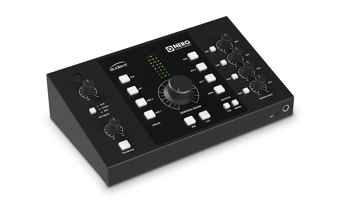 Audient Nero Desktop Monitor Controller – 4x Stereo Inputs, 3 Speaker Outputs & 4 Headphone Outputs