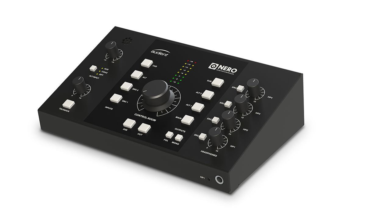 Audient Nero Desktop Monitor Controller – 4x Stereo Inputs, 3 Speaker Outputs & 4 Headphone Outputs