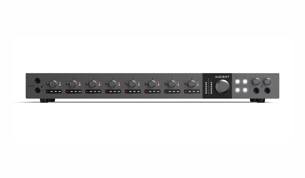 Audient iD48 USB-C Audio Interface – 24‑In/32‑Out Flagship Interface with 8 Class‑A Preamps & Switchable Analogue Inserts