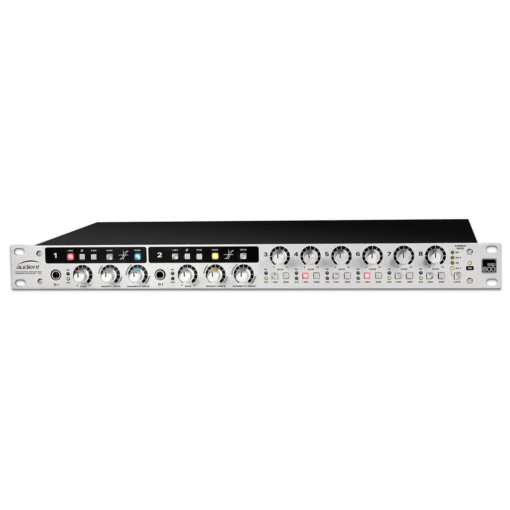 Audient ASP800 8‑Channel Mic Preamp & ADAT Converter – Dual JFET DI, HMX & IRON Colour