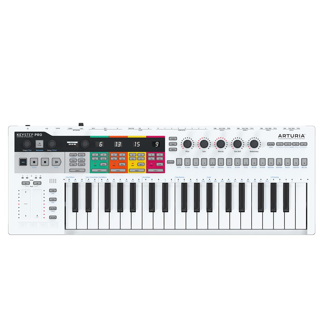 Arturia KeyStep Pro – 37-Key MIDI Controller, 4-Track Polyphonic Sequencer & Performance Controller with CV, MIDI, and USB