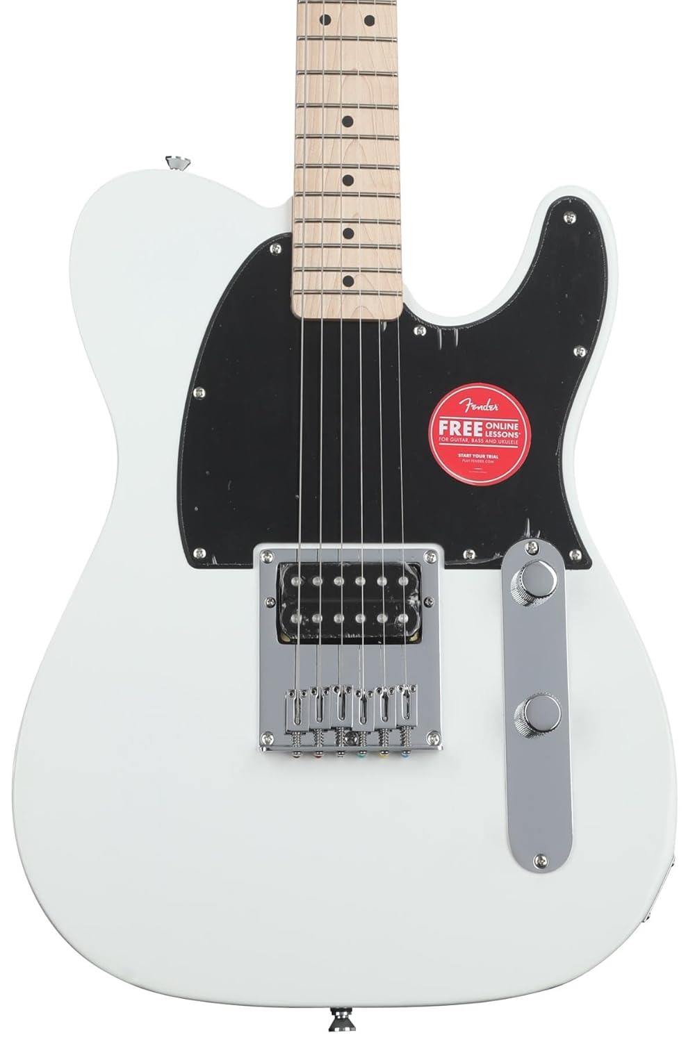 Fender Sonic™ Esquire® H Electric Guitar – Arctic White, Maple Fingerboard, Black Pickguard