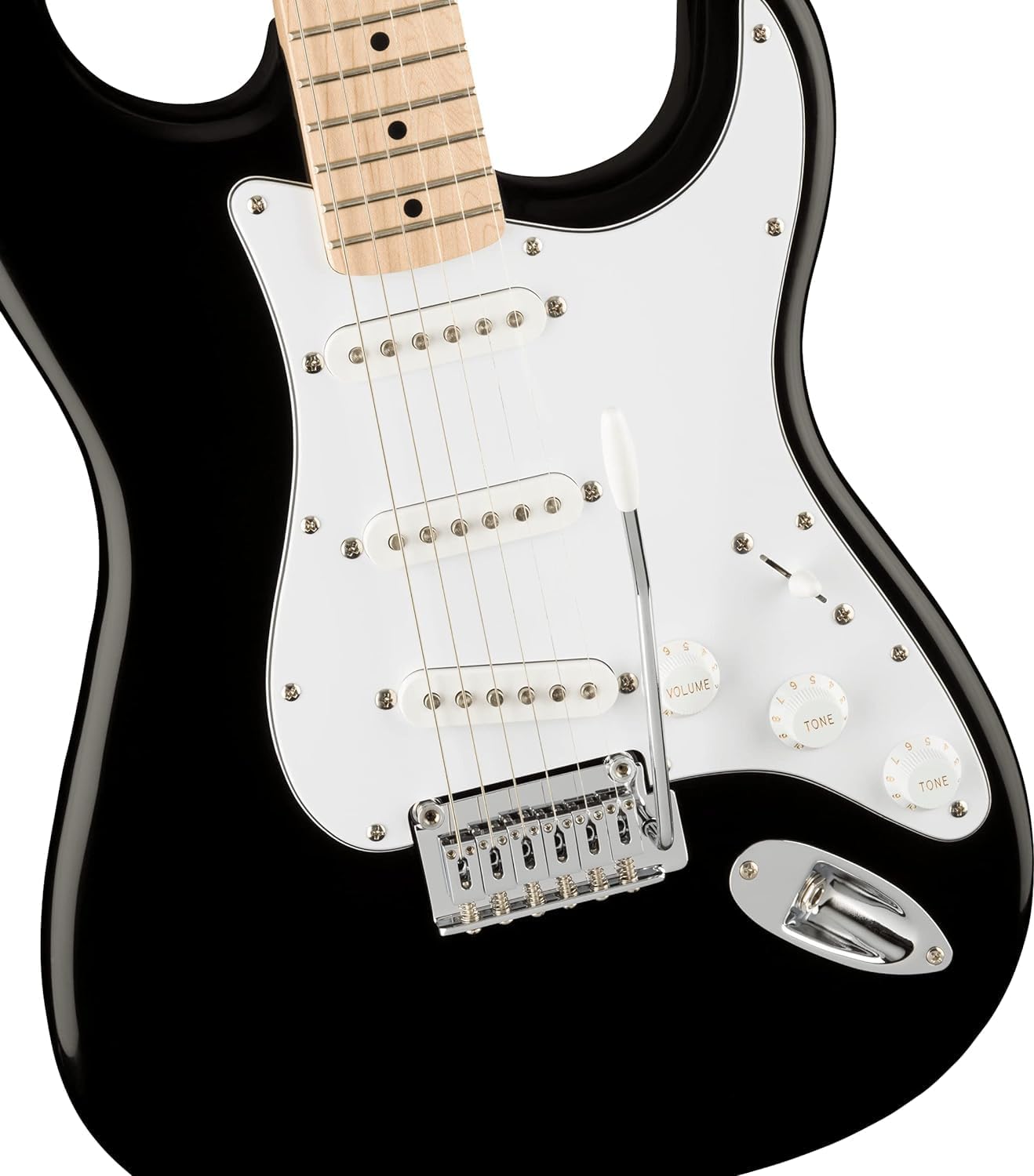 Fender Squier Affinity Series Stratocaster Electric Guitar – Maple Fingerboard – 3-Color Sunburst, Lake Placid Blue, Black