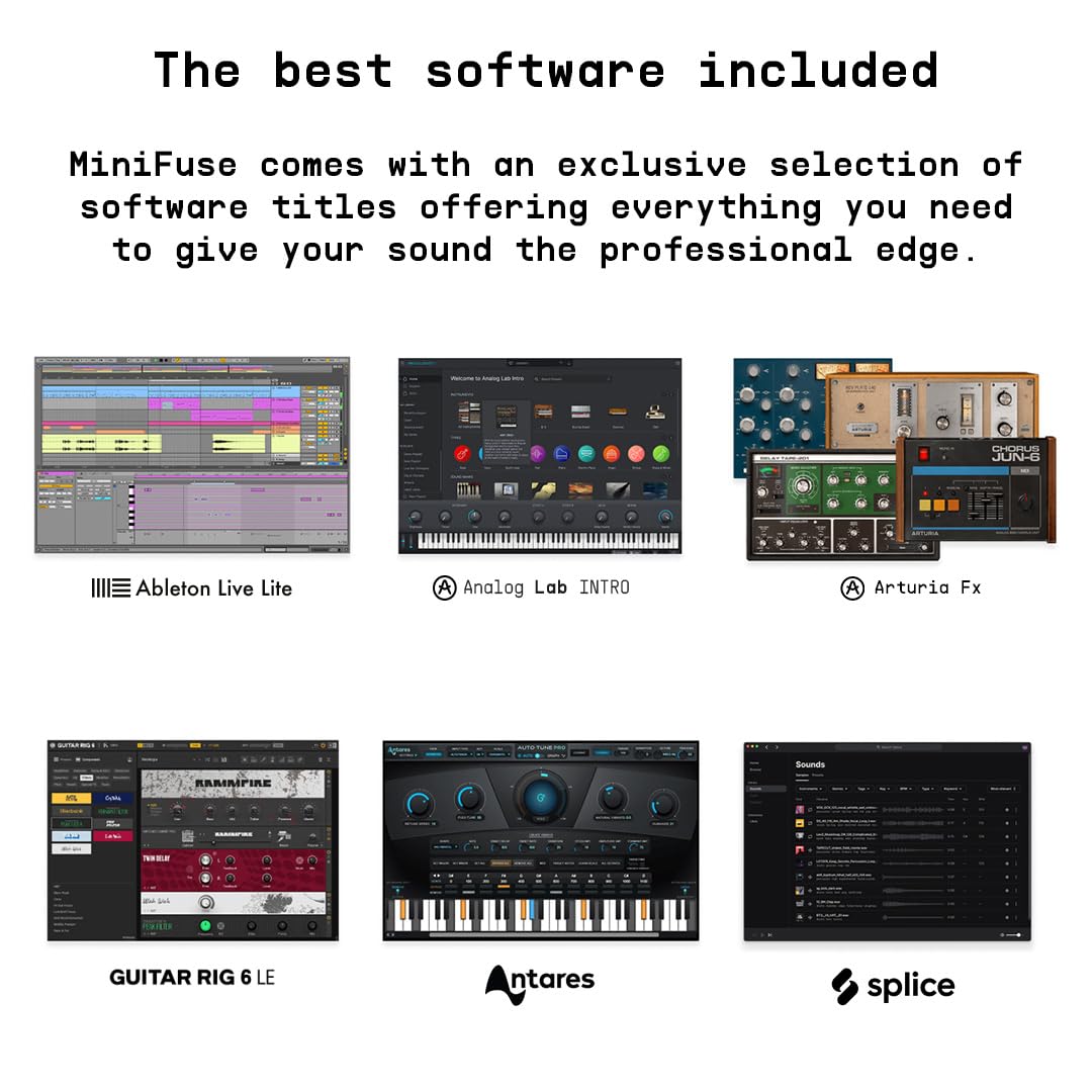Arturia MiniFuse 2 – 2-In/2-Out USB Audio Interface with Direct Monitoring, USB Hub & Software Bundle for Music Production & Podcasting