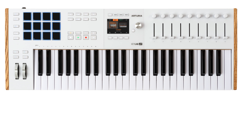 Arturia KeyLab 49 MK3 MIDI Controller – 49 Keys, 9 Sliders, 8 Pads, USB-C, DAW Integration