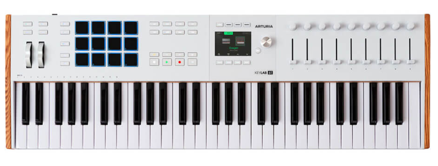 Arturia KeyLab 61 MK3 MIDI Controller – 61 Keys, 9 Sliders, 8 Pads, USB-C, DAW Integration