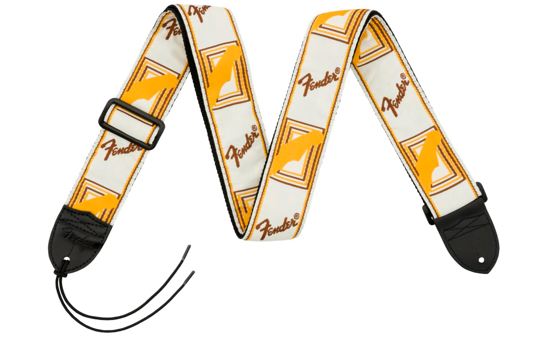 Fender 0990683000 2" Monogrammed Strap White/Brown/Yellow
