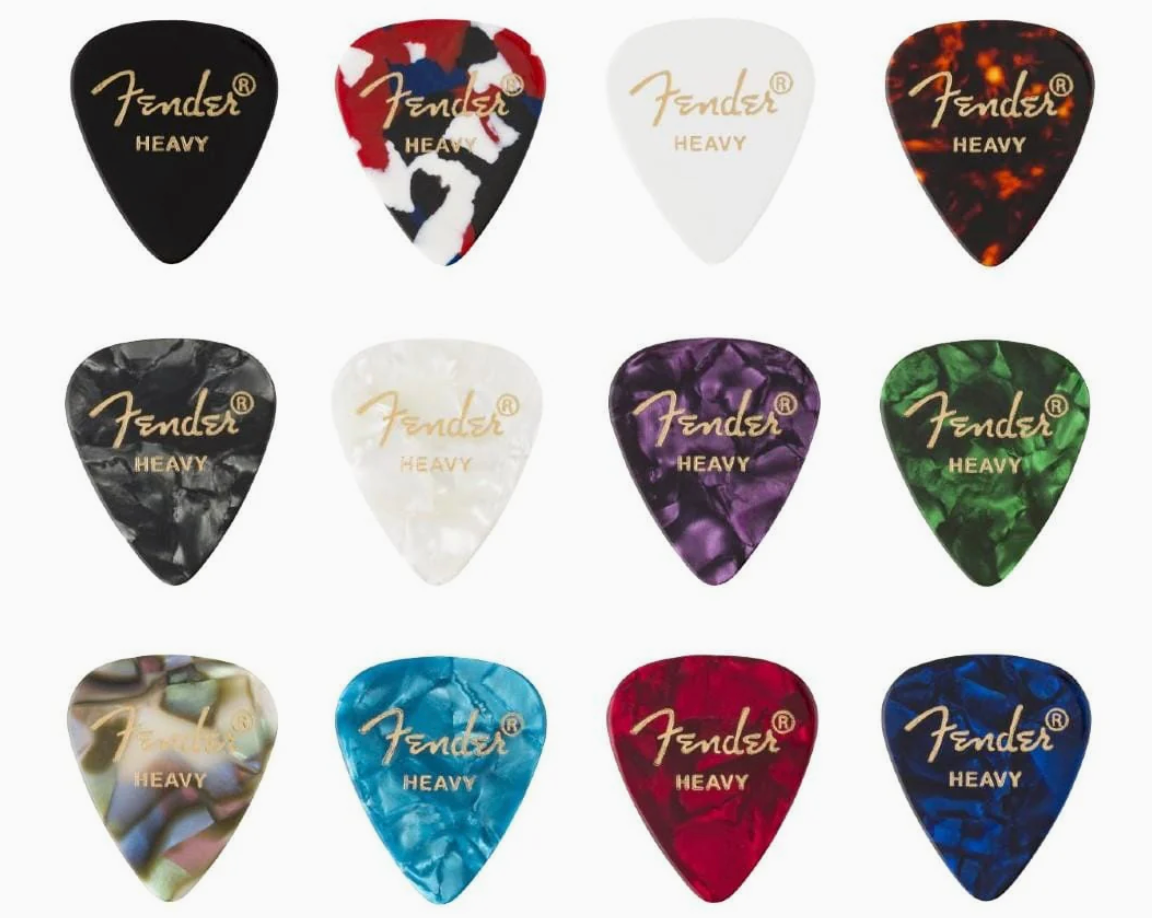 Fender 0980300100 Guitar Picks 351 Celluloid Medley Thin Pack 12
