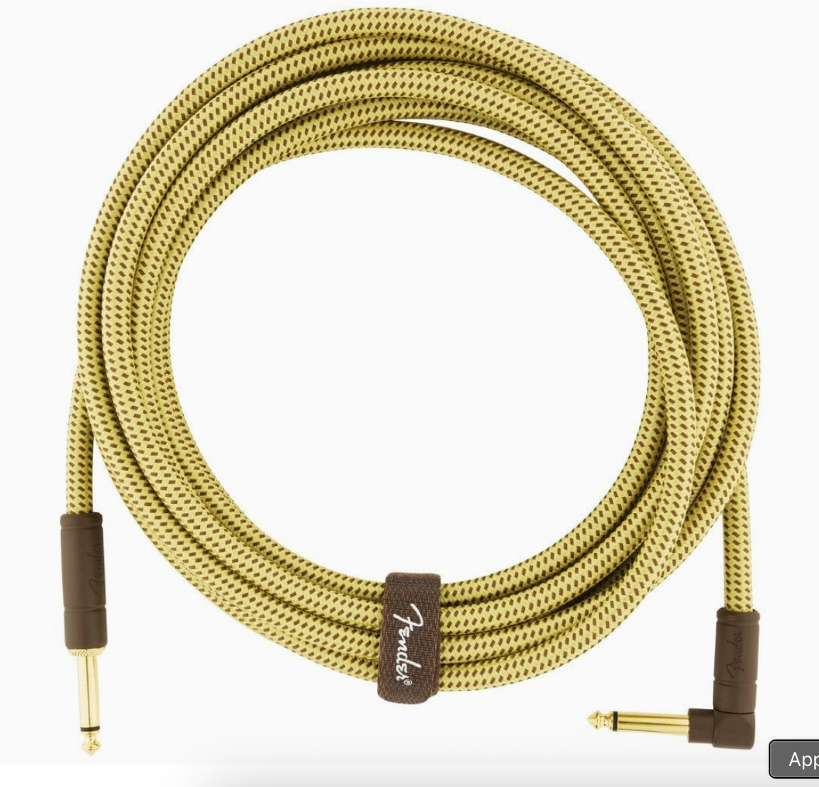 Fender 0990820086 Instrument Cable Deluxe Series Angled 15Ft Tweed