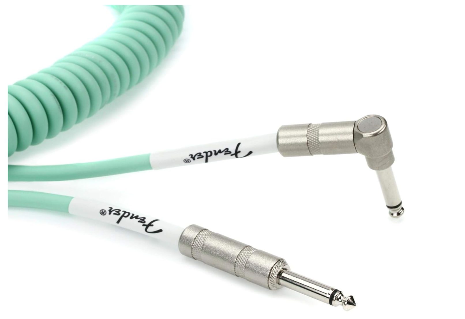 Fender 0990823007 Instrument Cable Original Series Coiled Straight-Angle 30Ft Surf Green