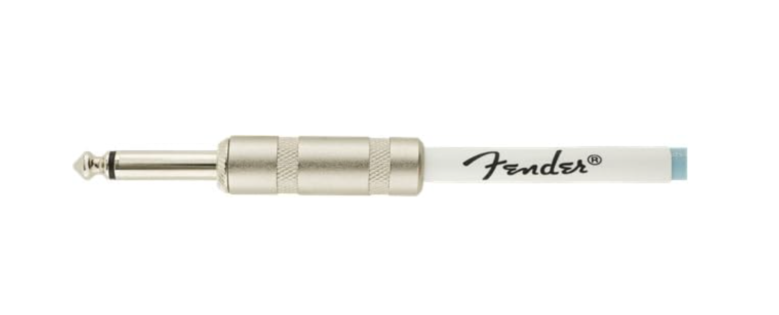 Fender 0990823006 Instrument Cable Original Series Coiled Straight-Angle 30Ft Daphne Blue