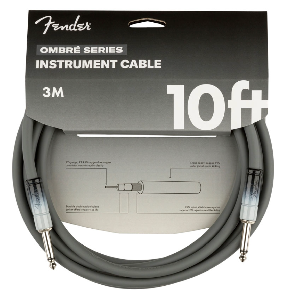 Fender 0990810248 Ombre Instrument Cable Original Series 10Ft Silver Smoke