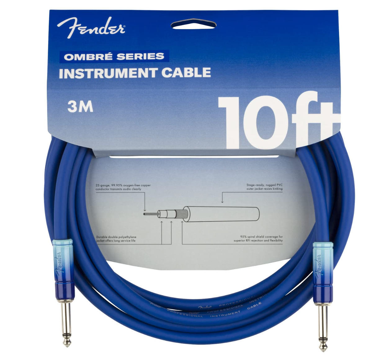 Fender 0990810210 Ombre Instrument Cable Original Series 10Ft Belair Blue