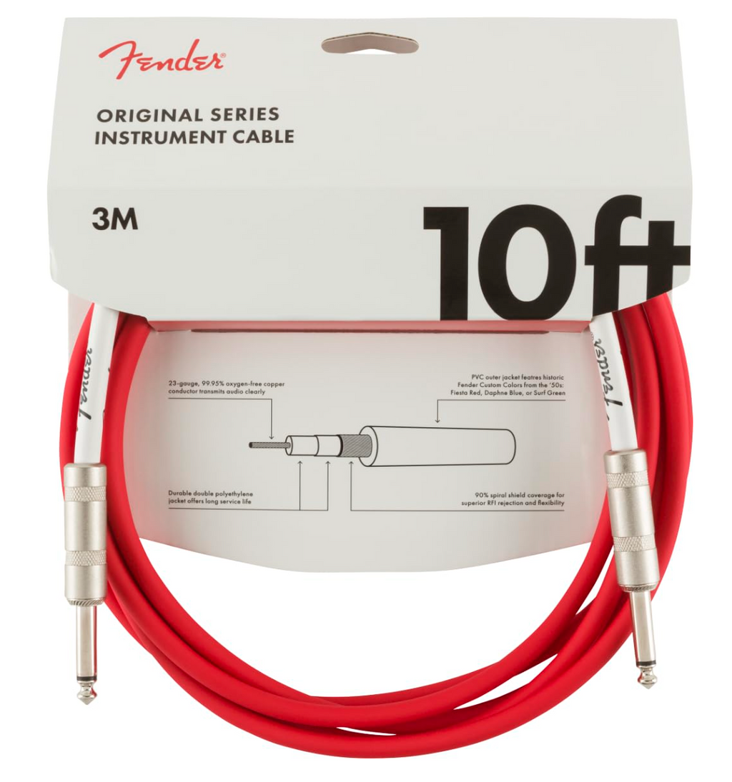 Fender 0990510010 Instrument Cable Original Series 10Ft Fiesta Red
