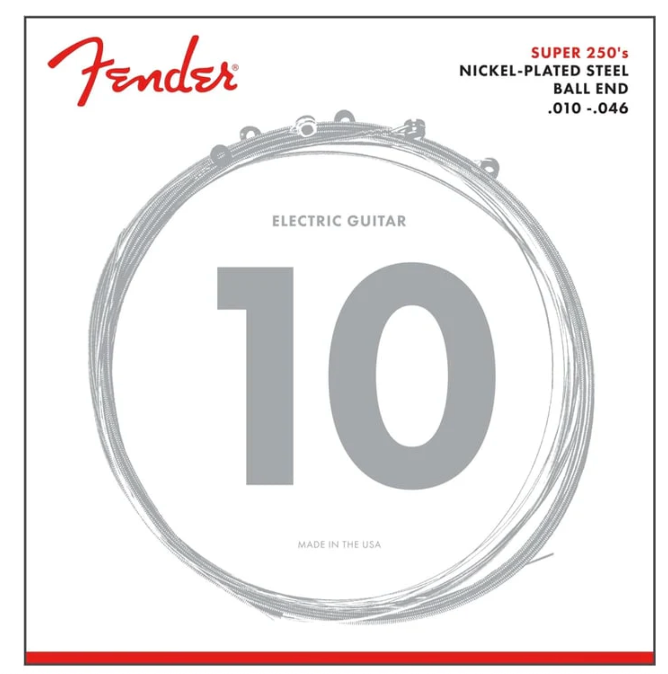 Fender 0730250310 Electric Guitar String Super 250 Nickel Plated .010-.046 250R -3 pack