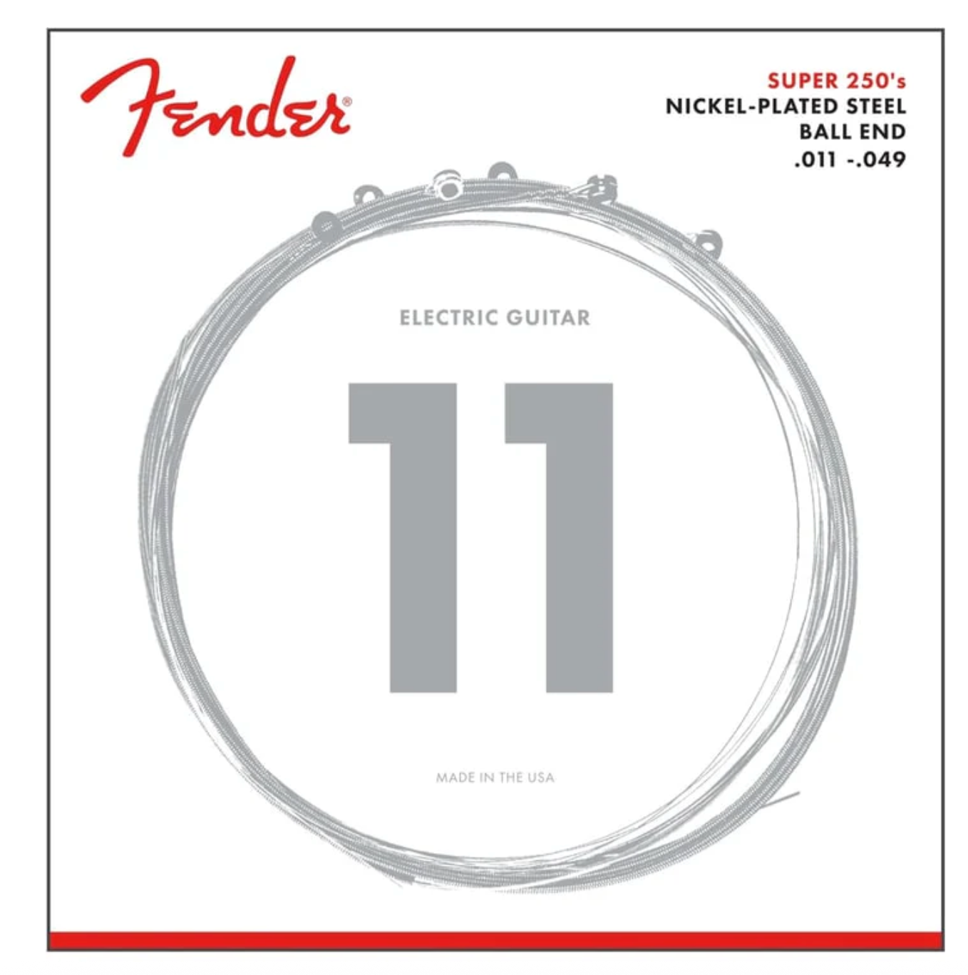 Fender 0730250408 Electric Guitar String Super 250 Nickel Plated .011-.049 250M