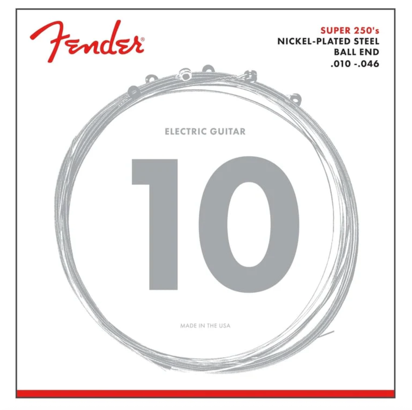 Fender 0730250406 Electric Guitar String Super 250 Nickel Plated .010-.046 250R