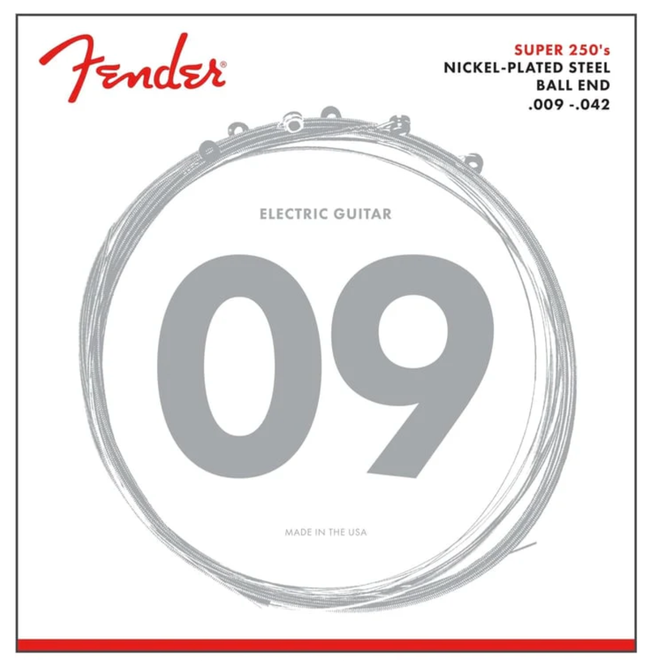 Fender 0730250404 Electric Guitar String Super 250 Nickel Plated .009-.046 250LR
