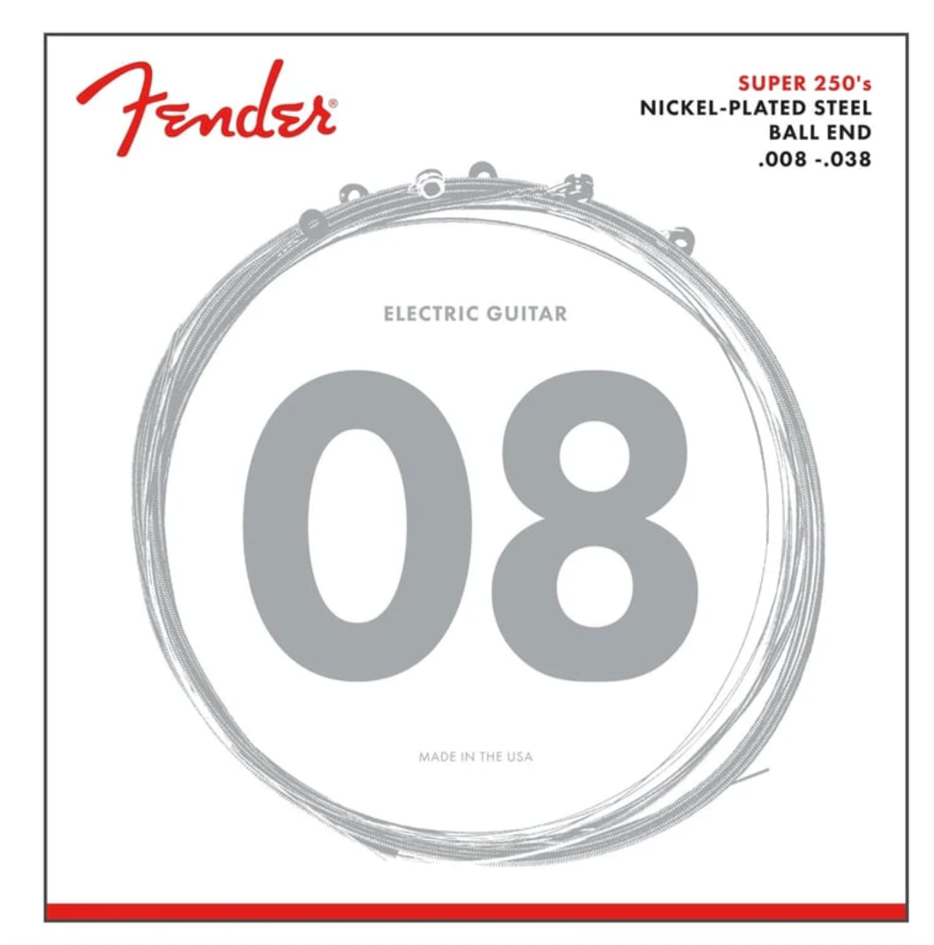 Fender 0730250402 Electric Guitar String Super 250 Nickel Plated .008-.038 250XS