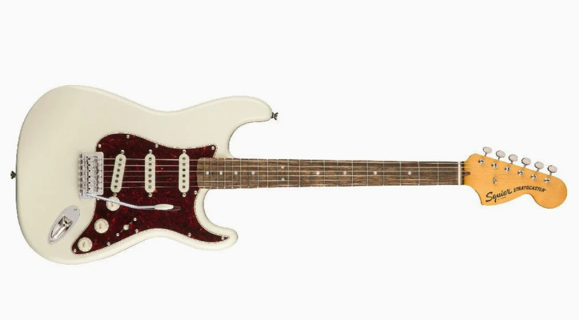 Fender 0374020501 Squier Classic Vibe 70s Strat Olympic White Electric Guitar