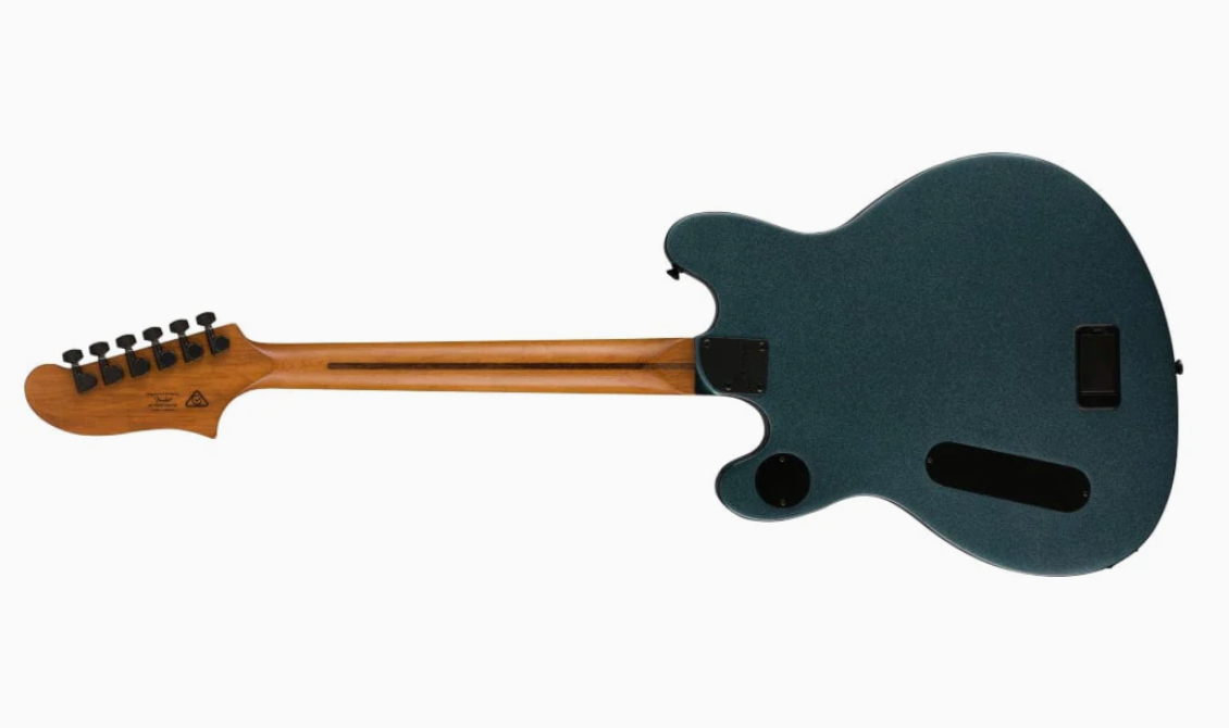 Fender 0370471568 Squier Contemporary Active Starcaster Roasted Maple Neck Gunmetal Metallic Electric Guitar
