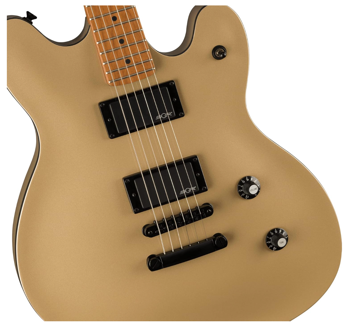 Fender 0370471544 Squier Contemporary Active Starcaster Roasted Maple Neck Shoreline Gold Electric Guitar