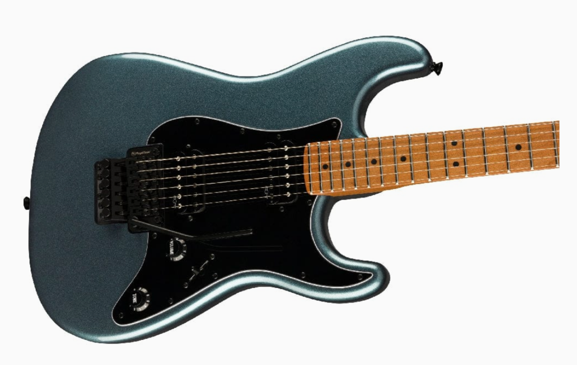 Fender 0370240568 Squier Contemporary Strat FR HH Maple Gunmetal Metallic Electric Guitar