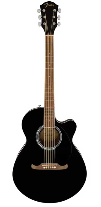 Fender 0971253506 Concert Cutaway Electronics FA135CE Black Acoustic Guitar