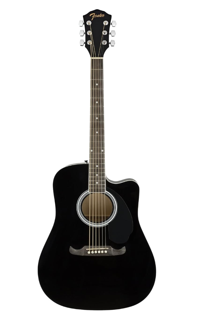 Fender 0972713506 Dreadnought Cutaway Electronics FA-125CE Black Acoustic Guitar