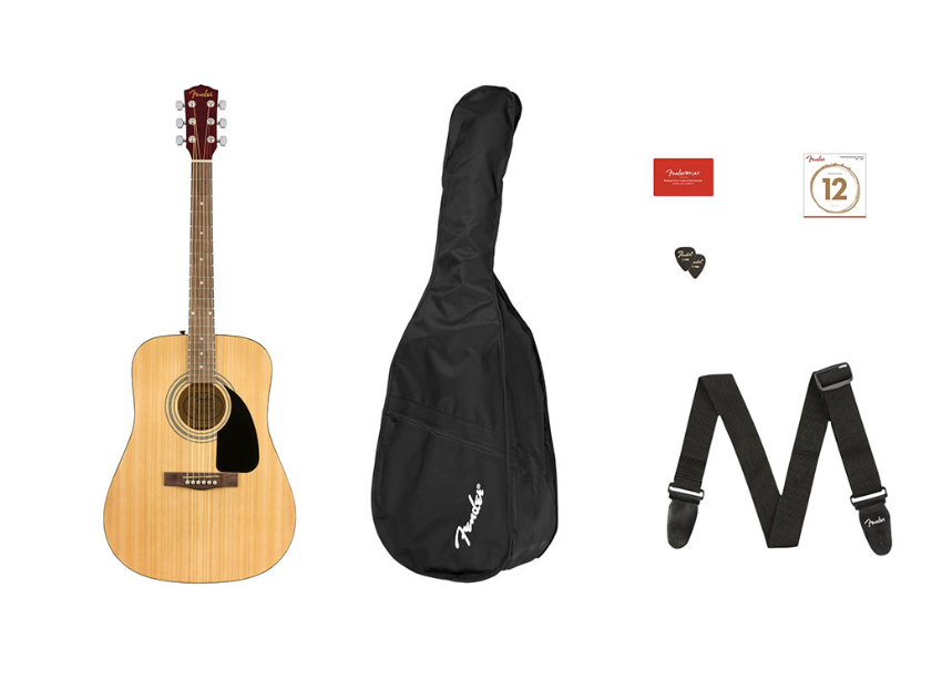 Fender 0971210721 Dreadnought Pack FA-115 Natural Acoustic Guitar