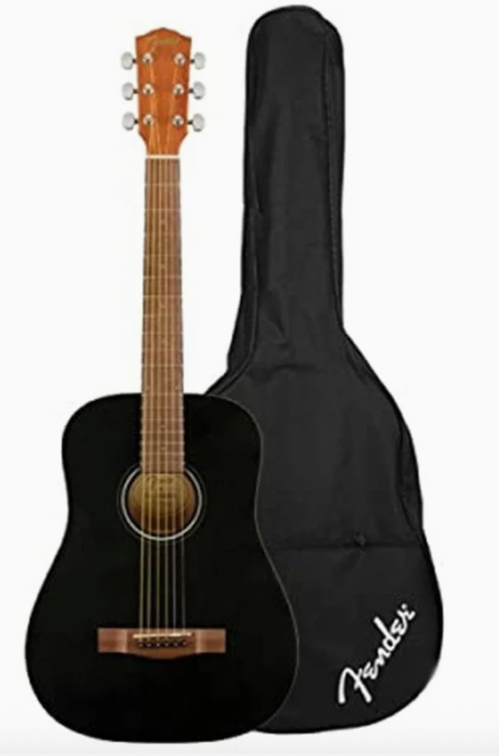 Fender 0971170106 3-4 Size FA-15 Black with Bag Acoustic Guitar
