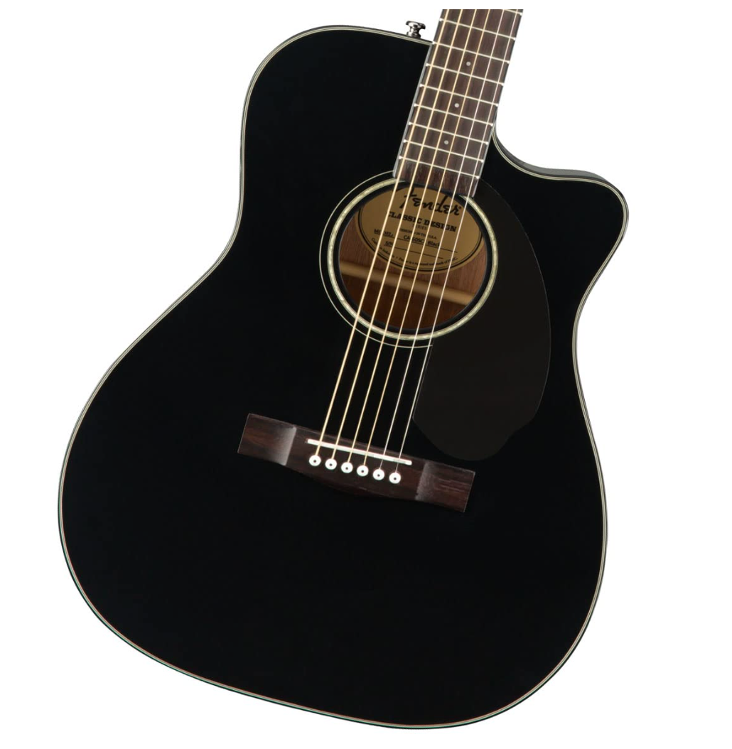 Fender 0970153006 Concert Cutaway Electronics CC60SCE Black Acoustic Guitar