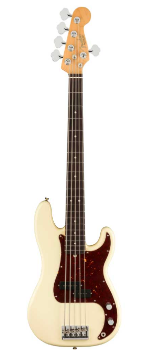 Fender 0193960705 AM Pro II Precision Bass V Rosewood Olympic White Bass Guitar